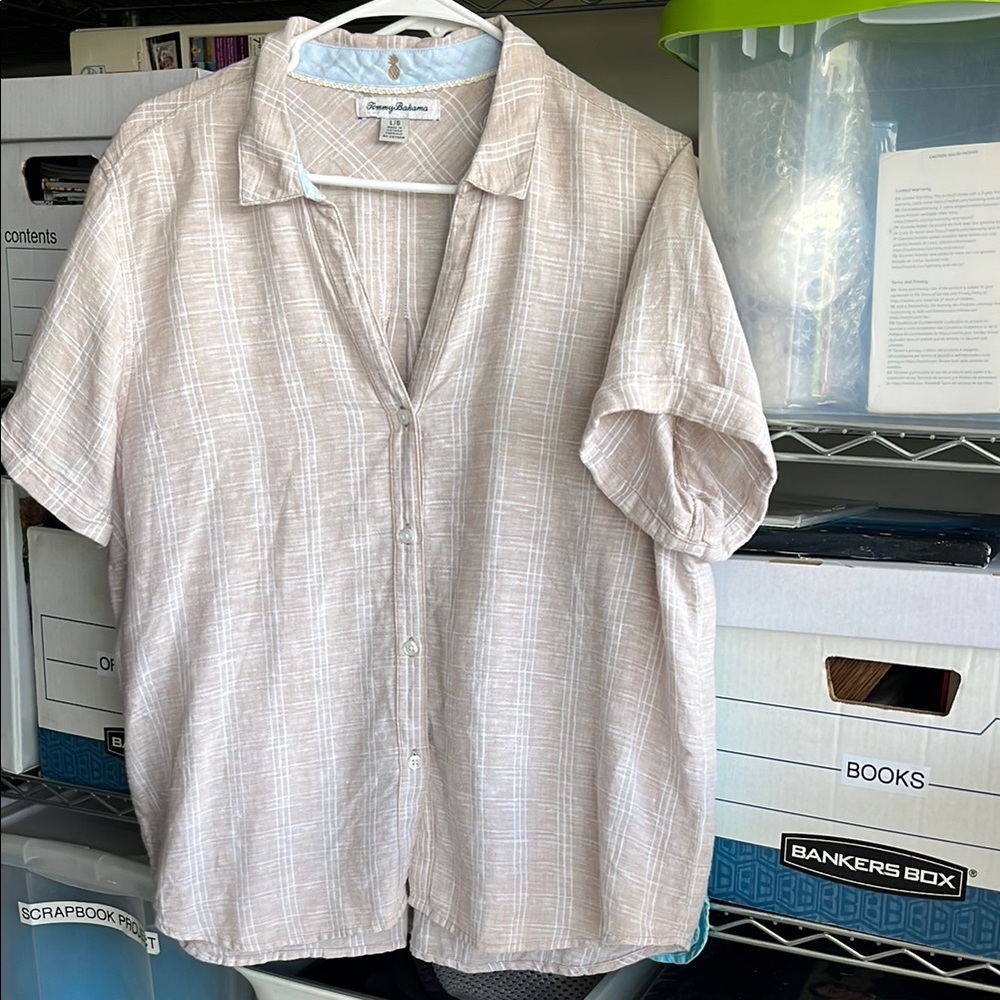 Tommy Bahama Tan Casual Button Down Shirt